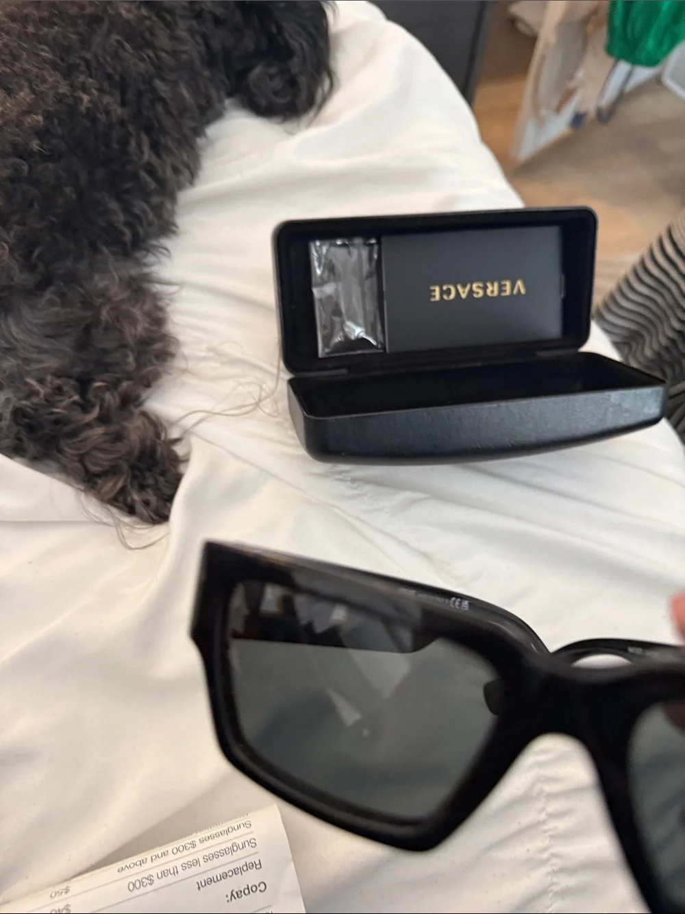 Versace Black and Gold Sunglasses Frame with Medusa Emblem